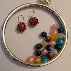 Elegant Gold and Red Earrings